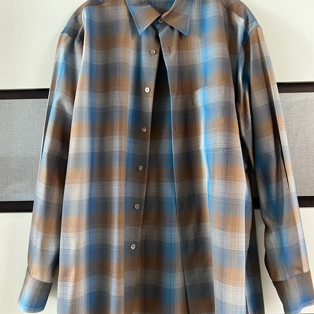 오라리 23ss 울셔츠 블루 브라운