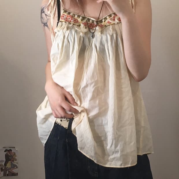 jpn vintage 보호시크 에스닉 슬리브리스