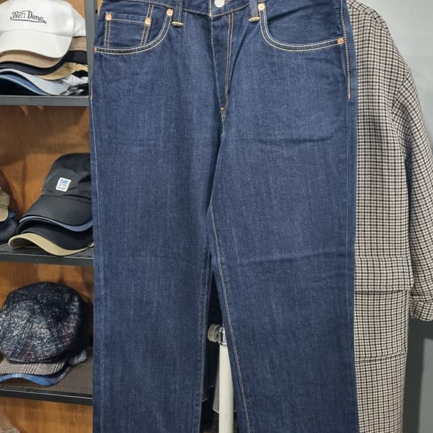 (L E V I S 502) 테이퍼드핏 노스판 노워싱 진청바지 32