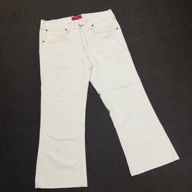 36)에드윈 XVS421 빈티지 웨스턴 화이트 데님팬츠 