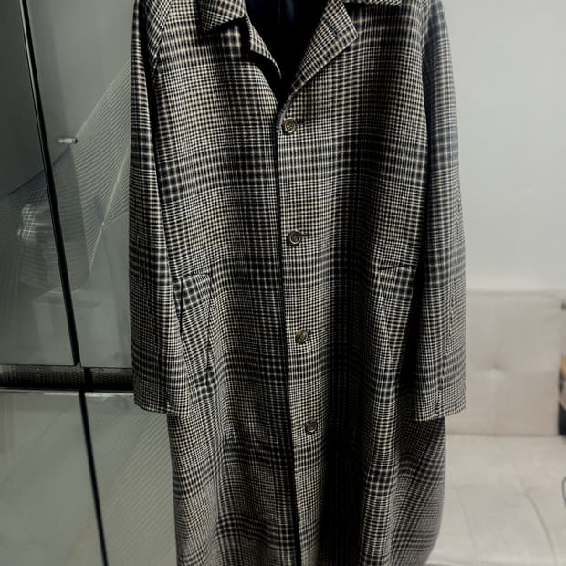 솔리드옴므 오버핏 체크코트 48사이즈