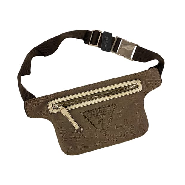 게스 브라운 힙색 벨트백