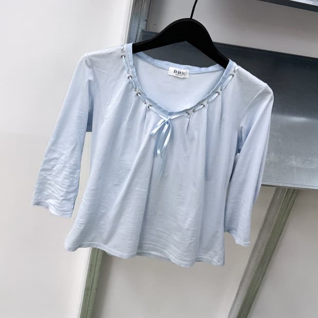 skyblue neck strap top