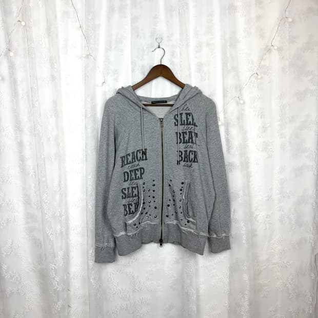 GHOST OF HARLEM Stud Hooded Zip-Up