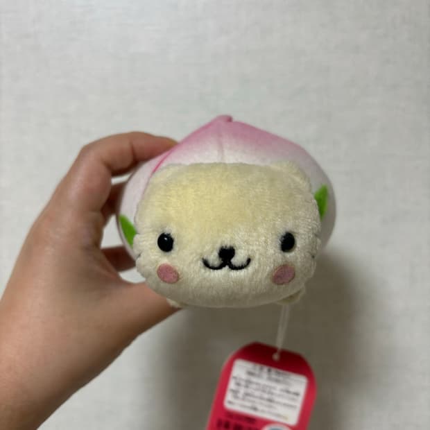 고전 산엑스 복숭아 냥냥냥코 인형