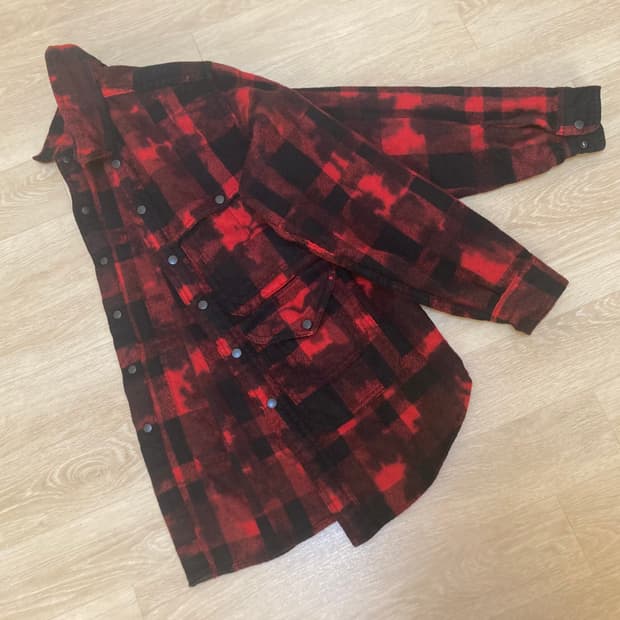 빔즈 플러스 울 100% 버팔로 체크 셔츠 95