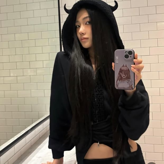 Nodress 노드레스 악마 뿔 후드집업 블랙 S