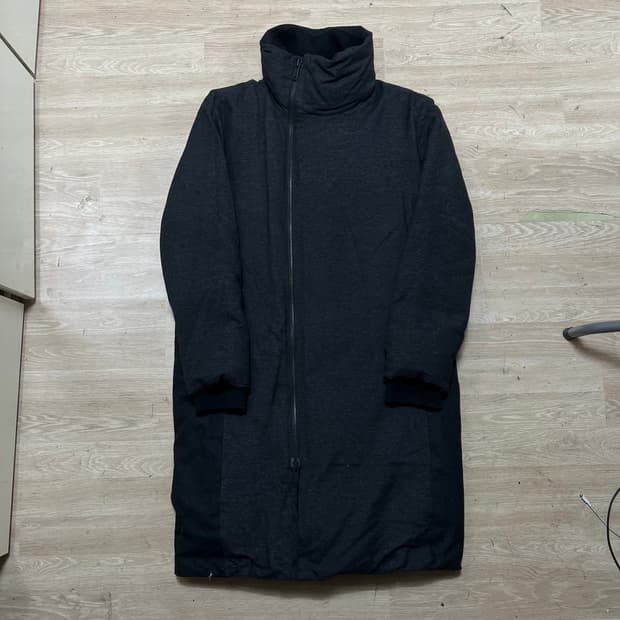 지오송지오 구스다운 하이넥 울 싱글 롱코트패딩 [다크 차콜] XL/105