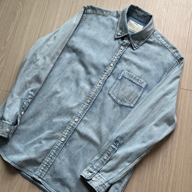 포터리/버튼다운 데님 셔츠 라이트블루/2