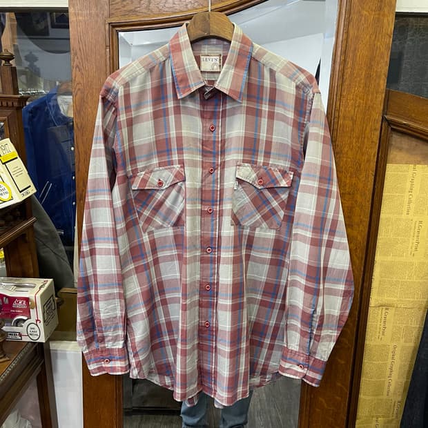 90s Levi's White Tab Plaid Western Shirt