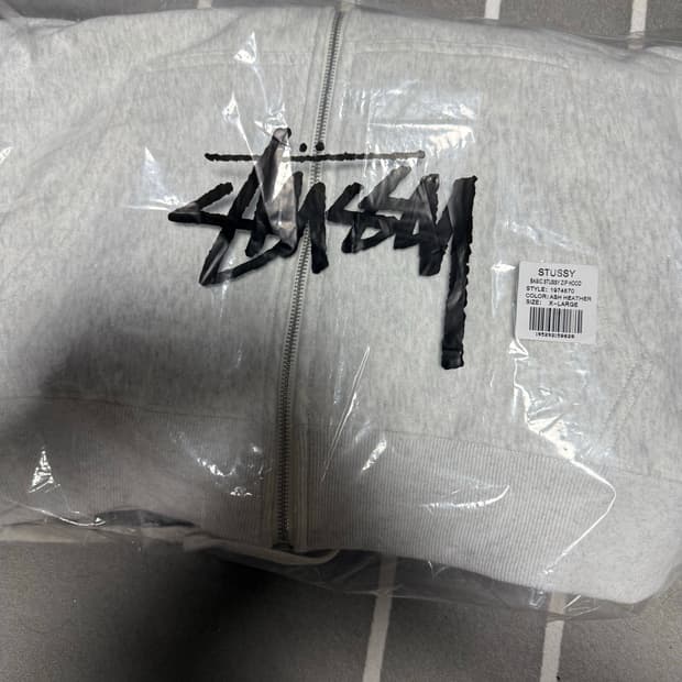 [XL] 스투시 후드집업 그레이 애쉬헤더 