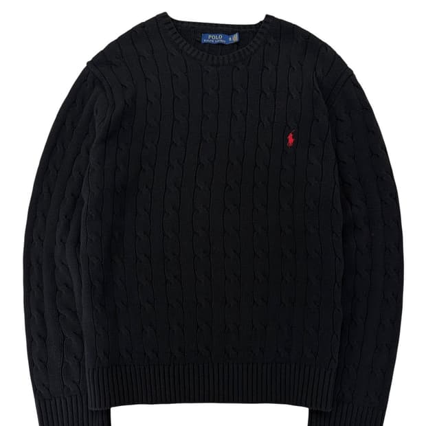 폴로 케이블니트 블랙 (XL)