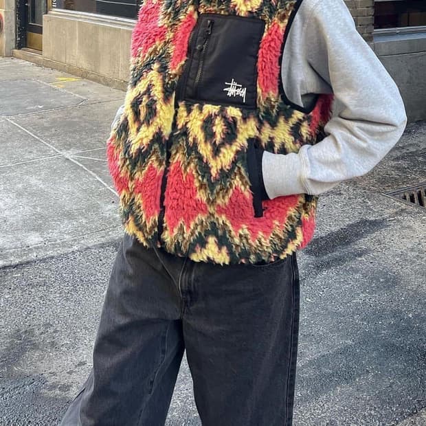 스투시 쉐르파 베스트 나바호 M