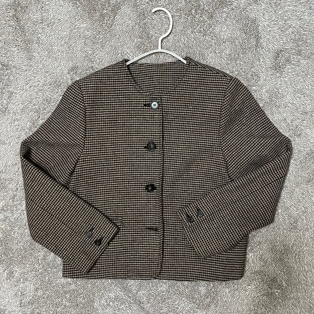 하운드체크 숏코트 