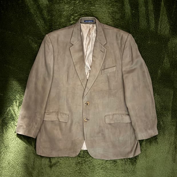 [46R] 챕스 랄프로렌 텍스쳐드 릴렉스 핏 블레이저 자켓 브라운