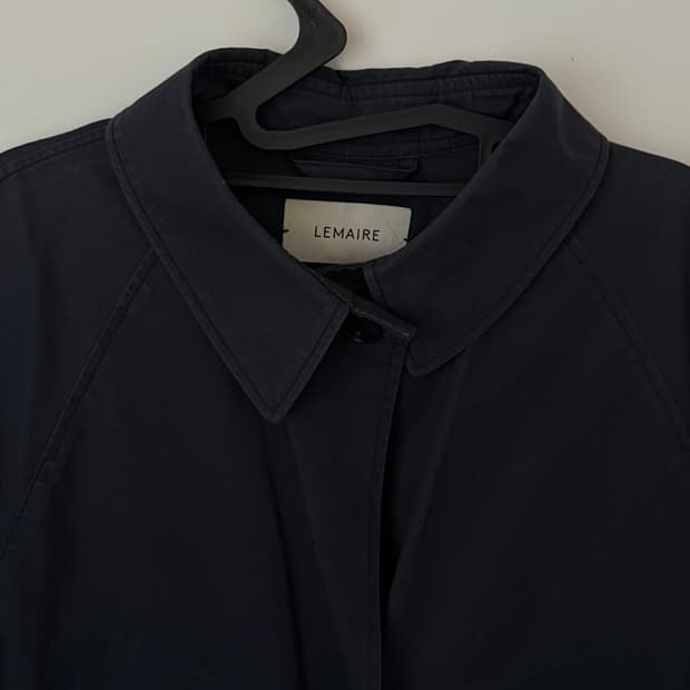 르메르 네이비 코튼 트렌치 코트