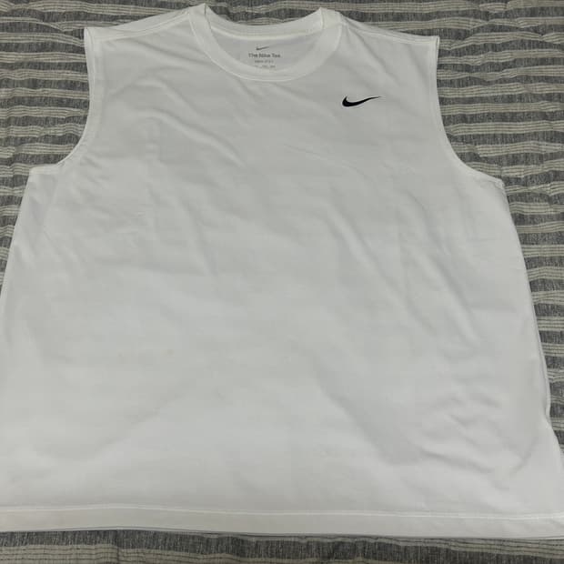 [2XL] 나이키 드라이핏 레전드 슬리브리스 피트니스 티셔츠 화이트 나시
