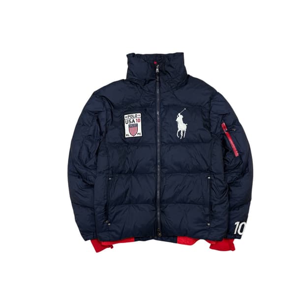 폴로 랄프로렌 빅포니 성조기 패딩 네이비