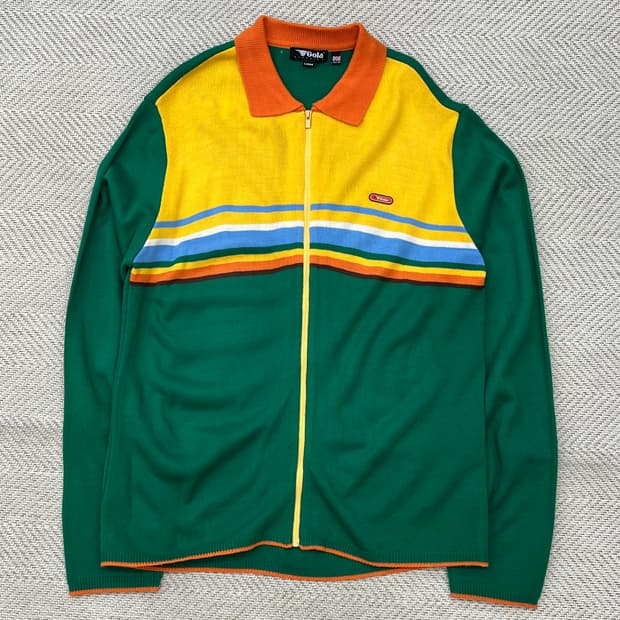 고라 배색 니트 집업 r2762