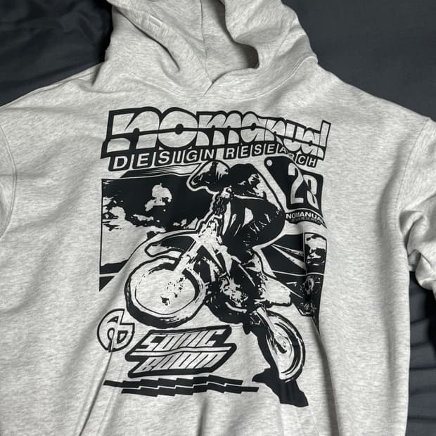 노매뉴얼 후드티 화이트멜란지 L