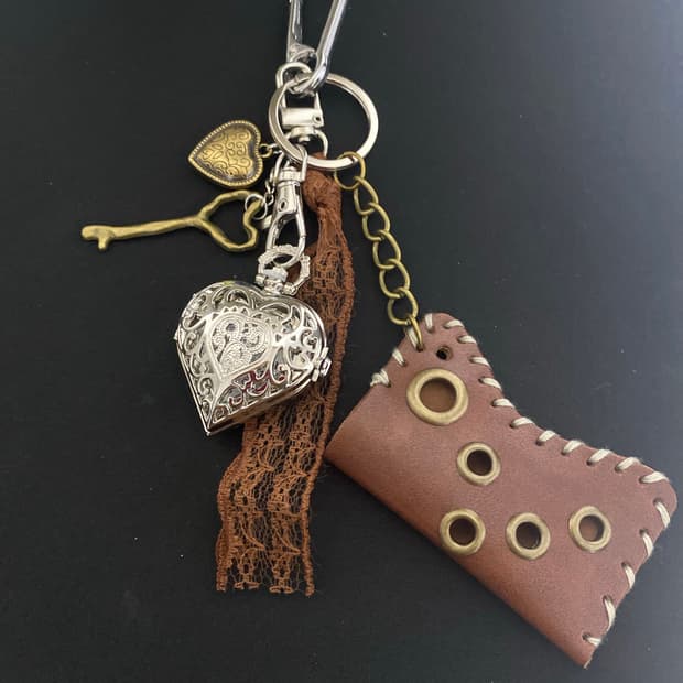 빈티지 하트 키링 
