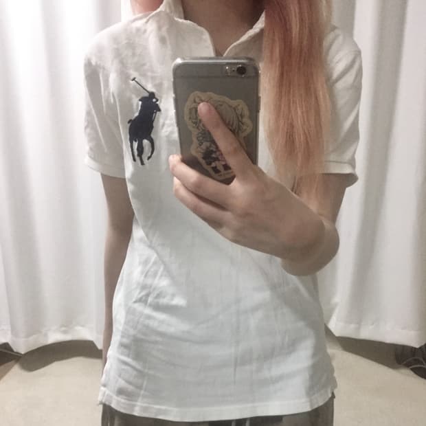 폴로 랄프로렌 화이트 흰검 빅포니 카라 PK 반팔 티