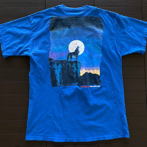 (L) 90s 빈티지 말보로 블루 울프 티셔츠