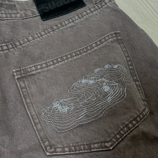 스웨이드 브라운 데님팬츠 L