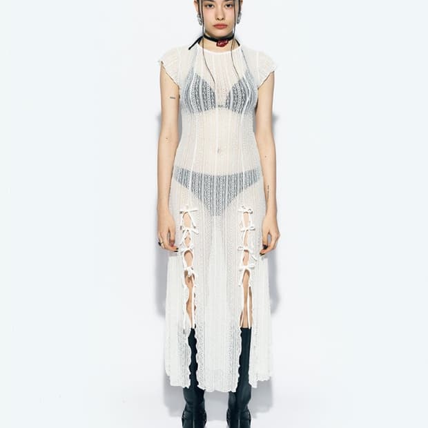 에즈이프 캘리 슬릿 맥시 드레스