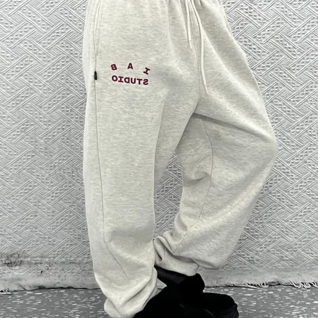 아이앱스튜디오 빈티지 캐주얼 오트밀 조거 스웻팬츠 XL C09844