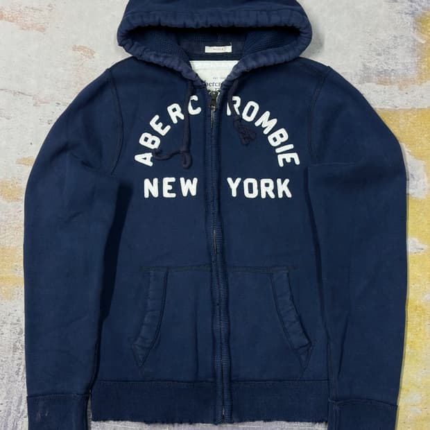 아베크롬비 빈티지 네이비 헤비 후드집업 L