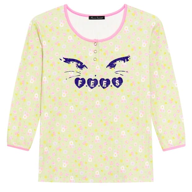 샵페어리 키티 버튼 플라워 탑