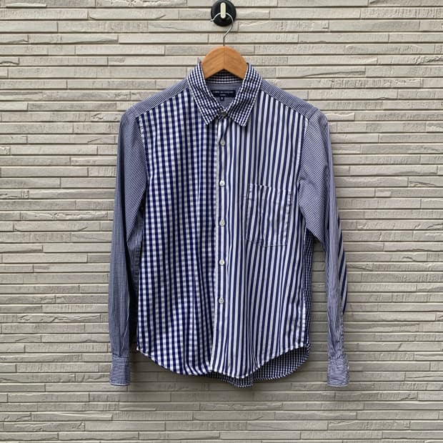 꼼데가르송 옴므 멀티 패턴 체크 셔츠 (blue)