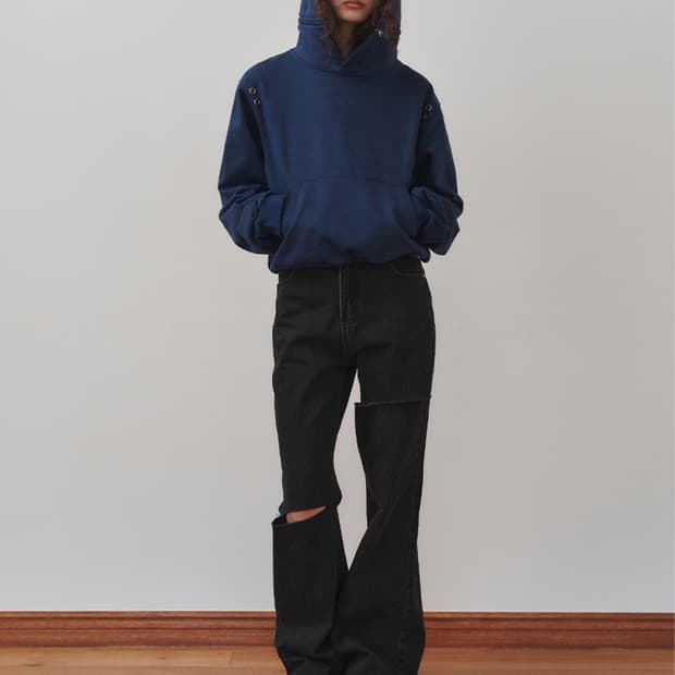 플리즈프로젝트 RELAXED BOOT CUT DENIM, BLACK