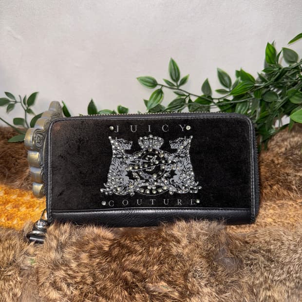 Juicy Couture black velvet wallet 