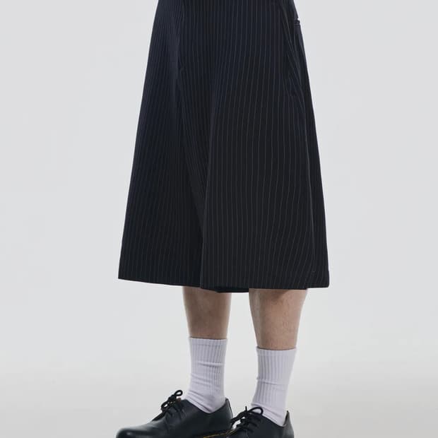 스트라이프 와이드 반바지