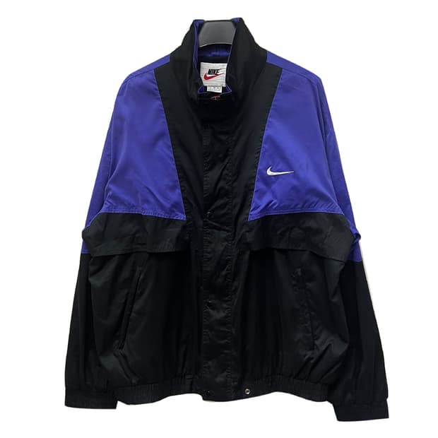 나이키 올드스쿨 퍼플 배색 바람막이 자켓 XL