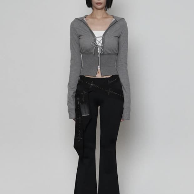 에트오소메 크롭 후드집업