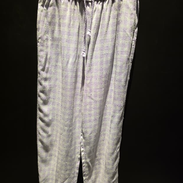 포르테포르테 연보라 체크 팬츠