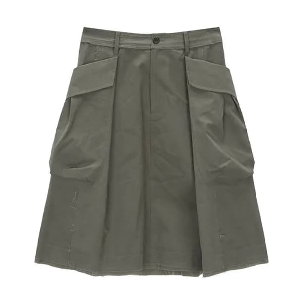 마뗑킴 빅포켓 카고 미디스커트 