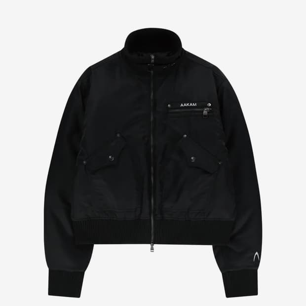 아캄 High-Neck Bomber Jacket (Black)