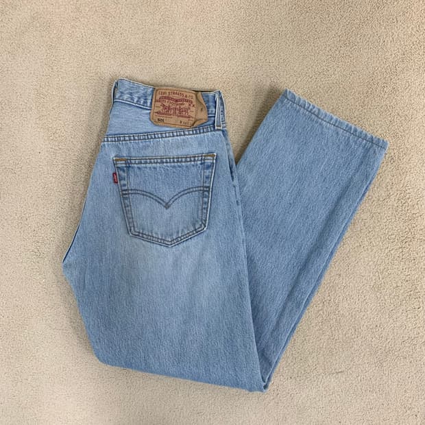 빈티지 리바이스 501 워싱 데님팬츠(30사이즈) 남자청바지 연청