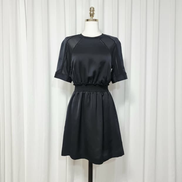 REISS 리스 시스루 나그랑숄더 스모킹밴드 원피스 (55) 1회착