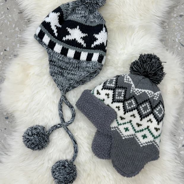 그레이 노르딕 이어머프 비니