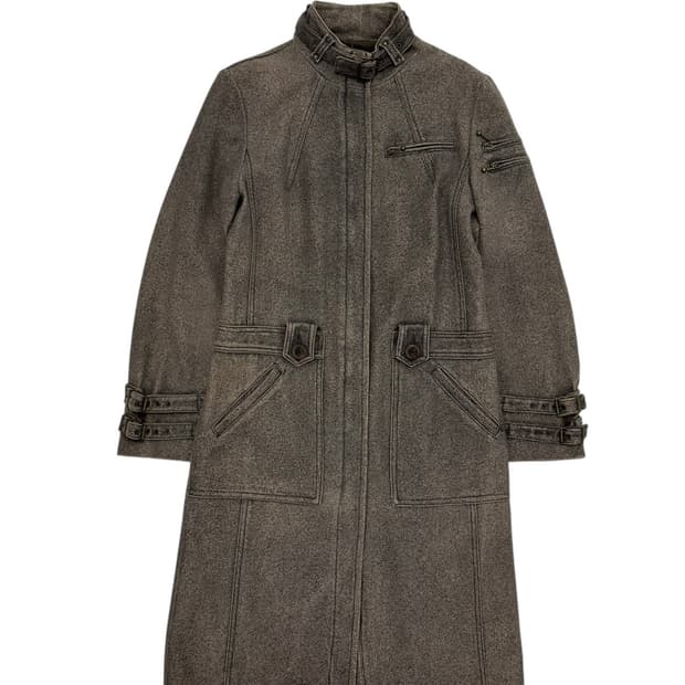 MNG 하이넥 울 코트