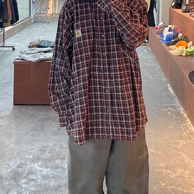 칼하트 체크 워크셔츠 H873