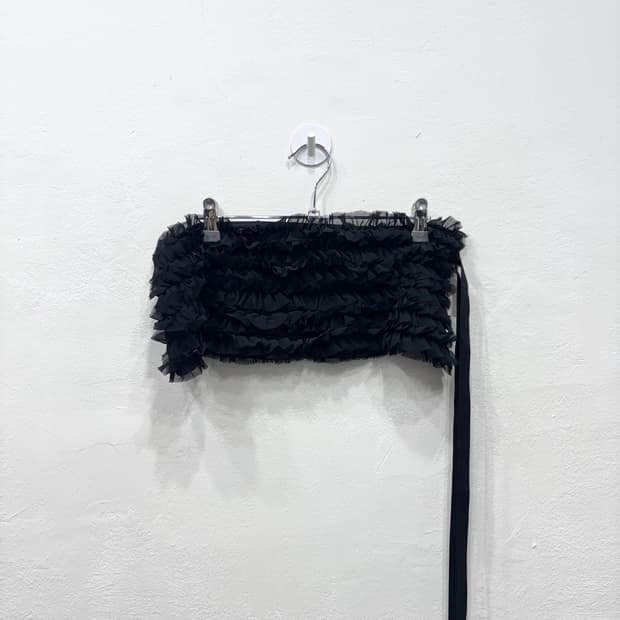 블랙 프릴 웨이스트 랩