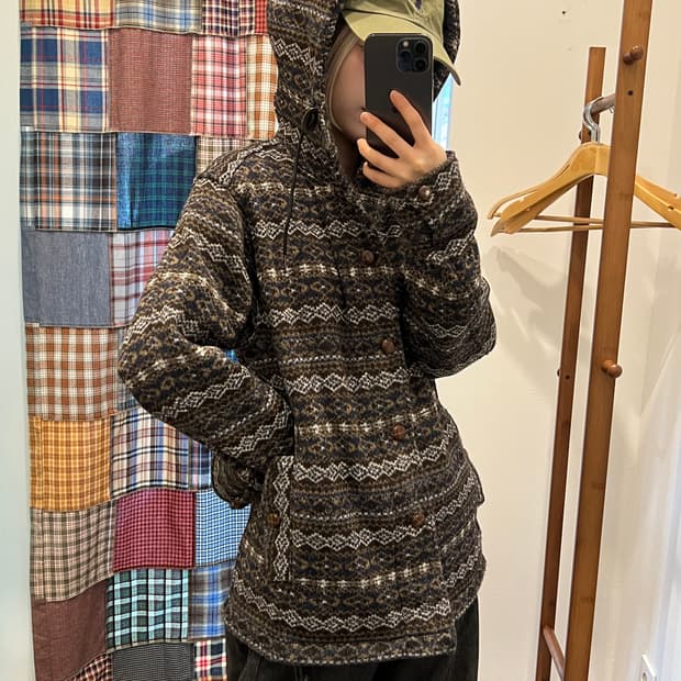 브라운 보헤미안 후드집업