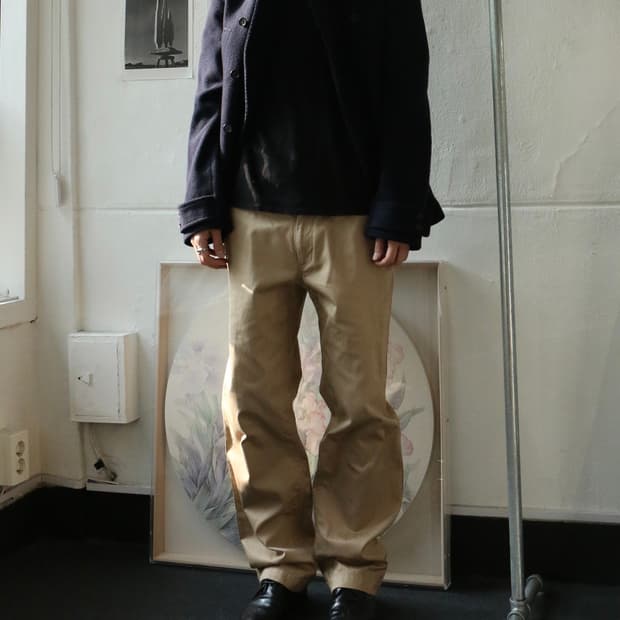 꼼데 가르송 옴므 베이지 트라우저 