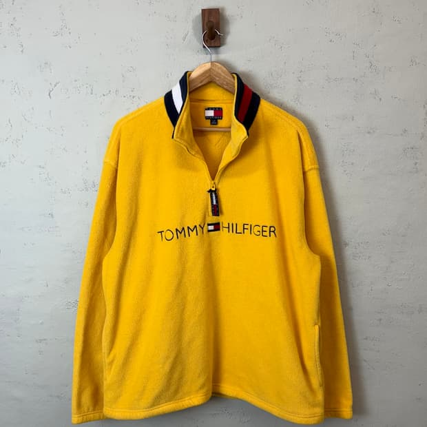 타미힐피거 90s 올드스쿨 하프집업 후리스